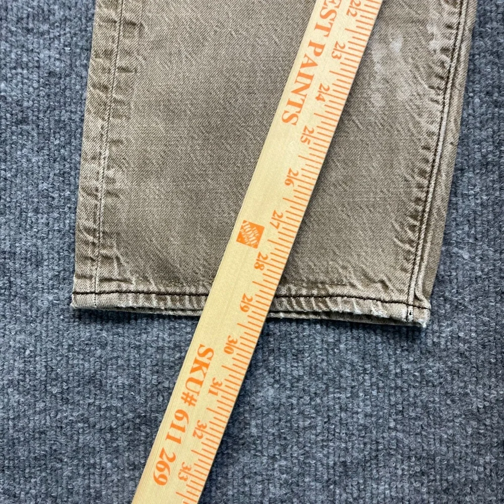 Levi's 501 Original Fit Straight Jeans Mens 34X29 Beige Denim Button Fly - Flaws